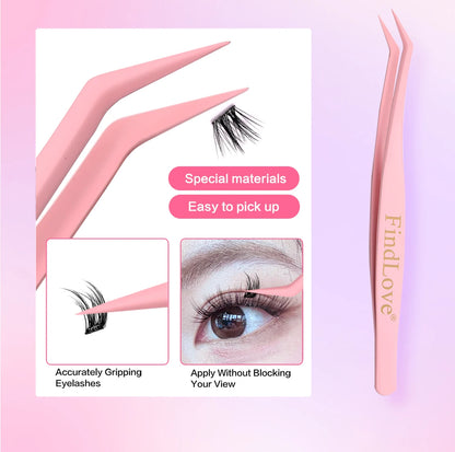 FindLove 5D Glue Free Eyelash No Glue Needed 11-12mm Lashes W Shape Self Adhesive Reusable Long Lasting Pre Glued Lash Makeup