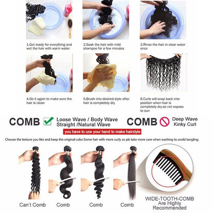 Closure With Bundles 100% Human Hair Body Wave Extensions Frontal 13x4 Lace Closure Peruvian Hair Thick And Smooth Black Color