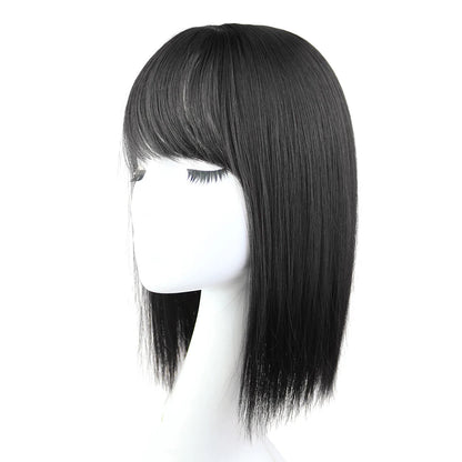 25cm Wig Piece Straight Hair Toppers Hairpiece Anti-Slip Clip In Women Bangs Fringe Natural Hair Extensions Wig
