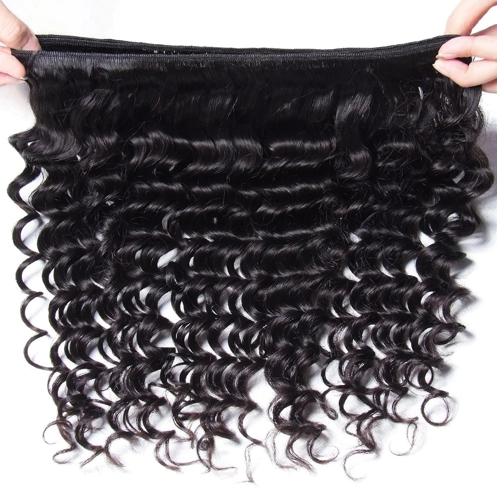 UNICE Hair Deep Wave Human Hair Bundles 1/3/4 PCS Deal 100Gram Per Bundle Human Hair Sew-in Weaves