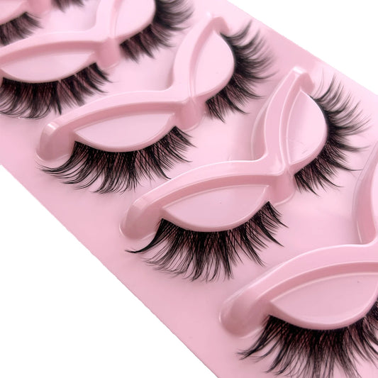 HBZGTLAD Cat Eye Lashes Natural Look Fox False Eyelashes Gorgeous Wispy & Lightweight Faux Mink Lashes for Doll Eye Makeup