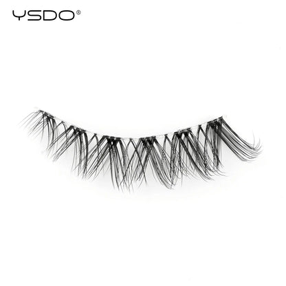 YSDO Natural Long Eyelashes 10 Pairs Wispy Soft 3D Mink Lashes Reusable Cat Eye Lashes Makeup Eyelash Extension Faux Cils