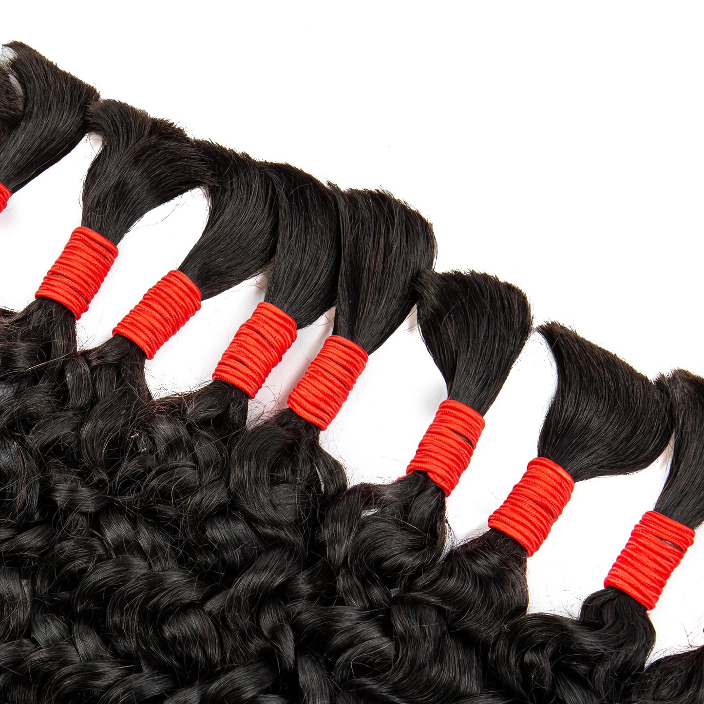 Deep Wave Bulk Human Hair for Boho Braids No Weft 100% Virgin Human Hair Bulk for Braiding Curly Extension Bundles for Women