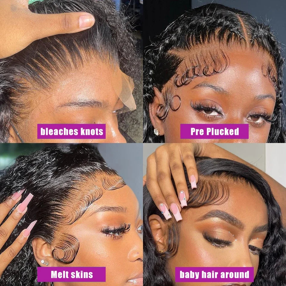 SKINLIKE Real HD Lace Frontal Melt Skins Deep Curly invisible HD Lace Closure Only 7x7 6x6 Deep Wave Curly Water Wave Human Hair