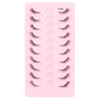 Cat Eye Lash 3/5/10 Pairs Half Lashes Natural Long False Eyelashes Wispy 3D Mink Lashes Volume Faux Cilios Extension Makeup Tool