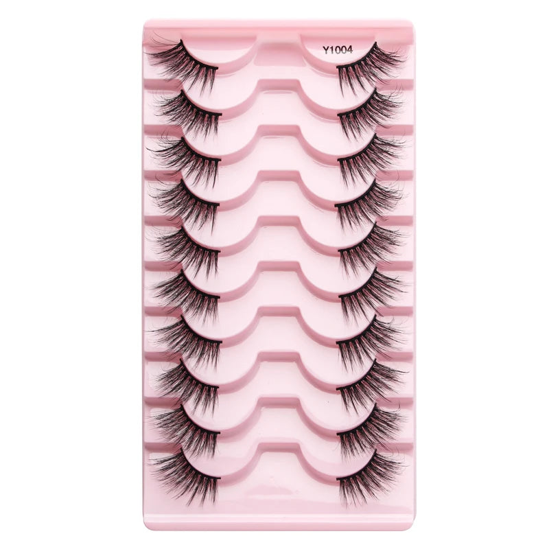 Cat Eye Lash 3/5/10 Pairs Half Lashes Natural Long False Eyelashes Wispy 3D Mink Lashes Volume Faux Cilios Extension Makeup Tool