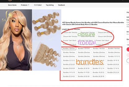 #27 Honey Blonde Human Hair Bundles with 4X4 Closure Brazilian Hair Weave Bundles with Closure 10A Colored Body Wave 1 3 Bundles