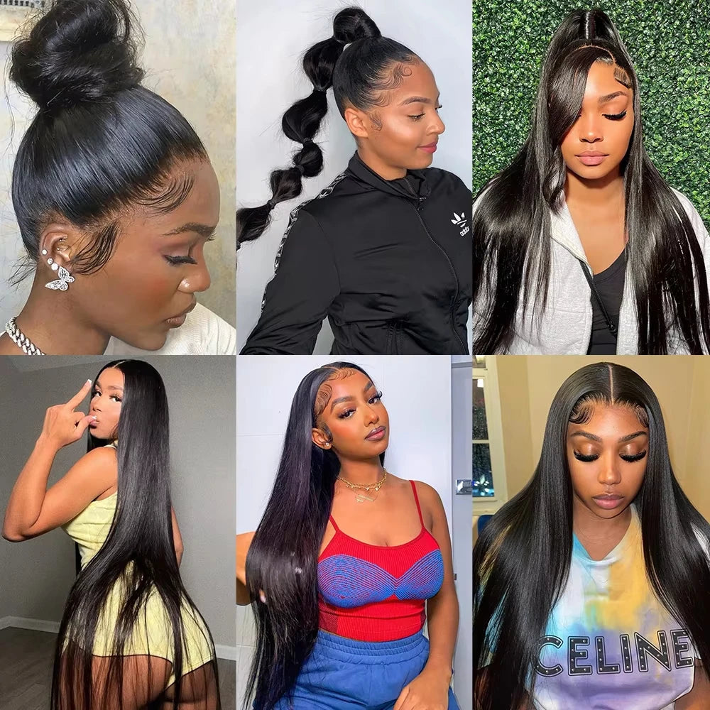 360 Full Lace Wig Human Hair Pre plucked Lace Wig 13x6 Human Hair Wigs 36 inch Bone Straight Lace Frontal Wig For Women