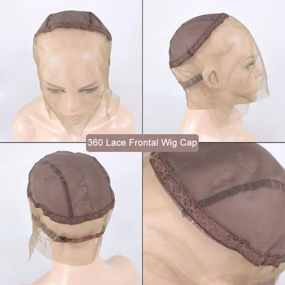 Lace Front Wig Cap For Making Wigs 13x4 13x6 Light Brown Full Lace Wig Cap Glueless Lace Net Cap Accessories 360 U Part Wig Cap
