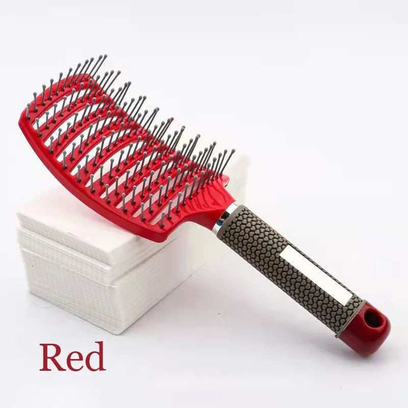 Hair Scalp Massage Comb Nylon Hairbrush Anti-Static Wet Curly Detangle Hair Brush Girls Salon Hairdressing Styling Brush Tool