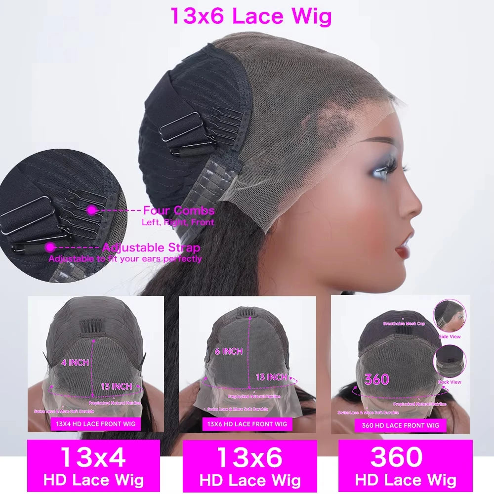 360 Full Lace Wig Human Hair Pre plucked Lace Wig 13x6 Human Hair Wigs 36 inch Bone Straight Lace Frontal Wig For Women