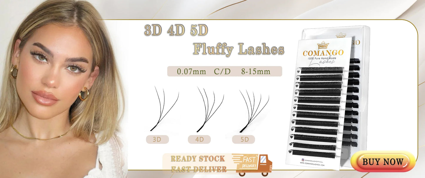 CoMango New Spire Lashes Tower Fans Premade Spikes Eyelash Extensions Single/Mix 8-15mm for Anime Eyelashes Makeup Free Shipping
