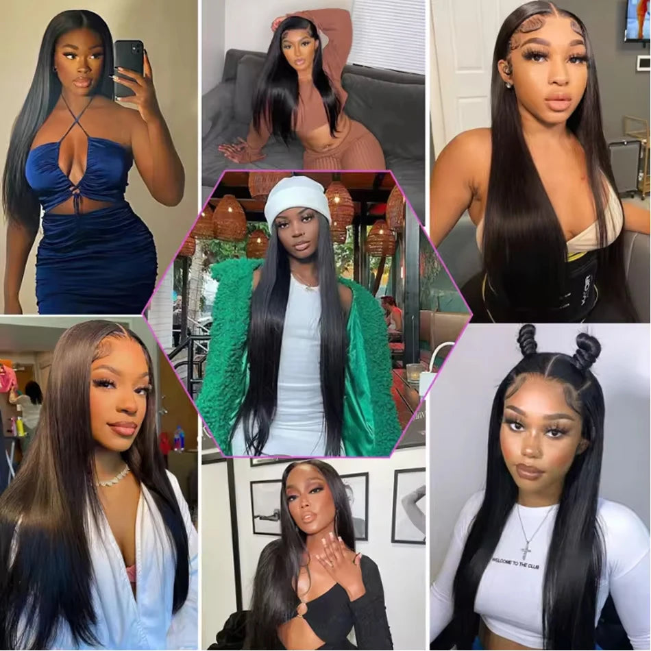 13x6 HD Lace Frontal Wigs Straight Lace Front Human Hair Wigs For Women Transparent Lace Wig 13x4 Human Hair 180% High Density