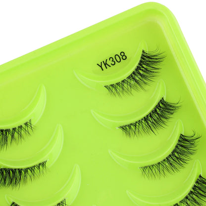 3D Mink Lashes 3/10 Pairs Cat Eye Half Lashes Natural Long False Eyelashes Strip Makeup Soft Fake Eyelash Extension Make Up Tool