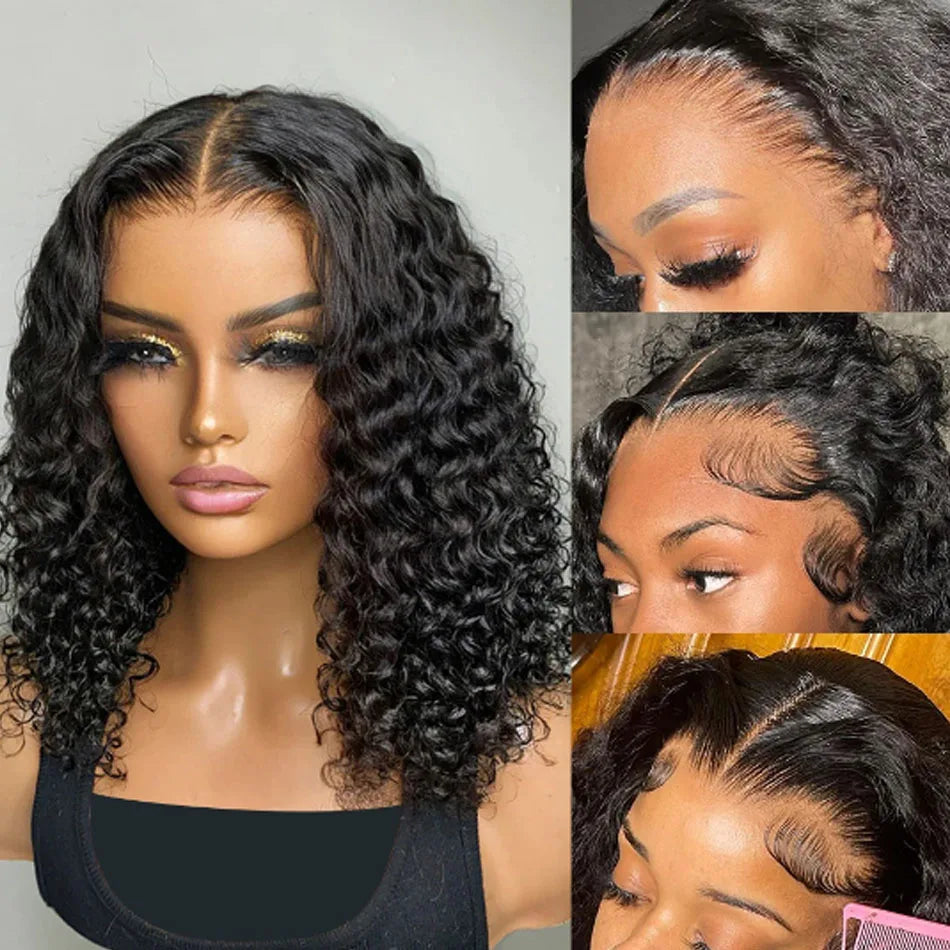 13X4 Mongolian Kinky Curly Lace Front Wigs For Women Preplucked With Baby Hair Curly 12A Human Hair Wigs Deep Curls Wig