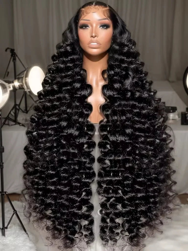 250 High Density Loose Deep Wave Pattern Wigs 30 40 Inch 13x6 HD Lace Frontal Wig 13x4 Lace Closure Human Hair Wig For Women