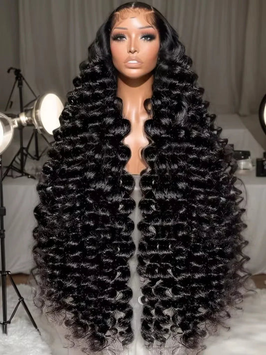 250 High Density Loose Deep Wave Pattern Wigs 30 40 Inch 13x6 HD Lace Frontal Wig 13x4 Lace Closure Human Hair Wig For Women