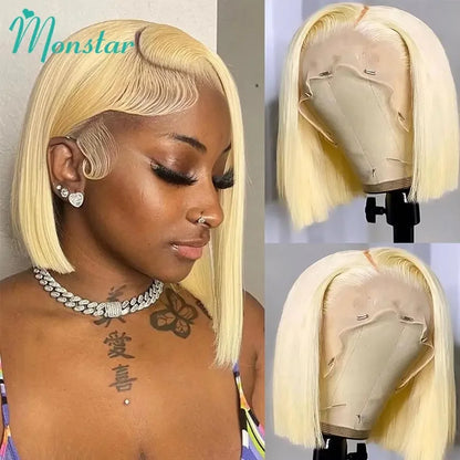13x4 13x6 Blonde bob Wig Lace Front Human Hair Wigs 613 Straight HD Lace Frontal Wig Bob Glueless Wig Human Hair Ready To Wear
