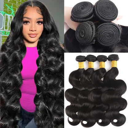 Raw Indian Hair Bundles Human Hair Body Wave Bundles Unprocessed 10A Virgin Hair Bundle Hair Extensions For Women