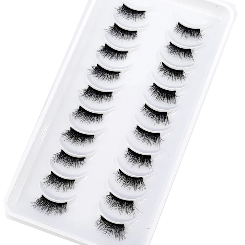 10 Pairs Crisscross Half Eye Lashes Natural False Eyelashes Handmade Faux 3D Mink Lashes Makeup Tools Eyelash Extension