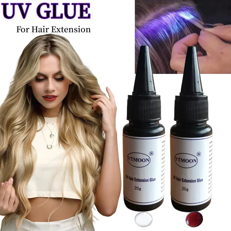 Professional 20g UV Glue For Fast Traceless Hair Extension Wig Glue Adhesive Bonding Lasting No Irritant  Barbershop accessories
