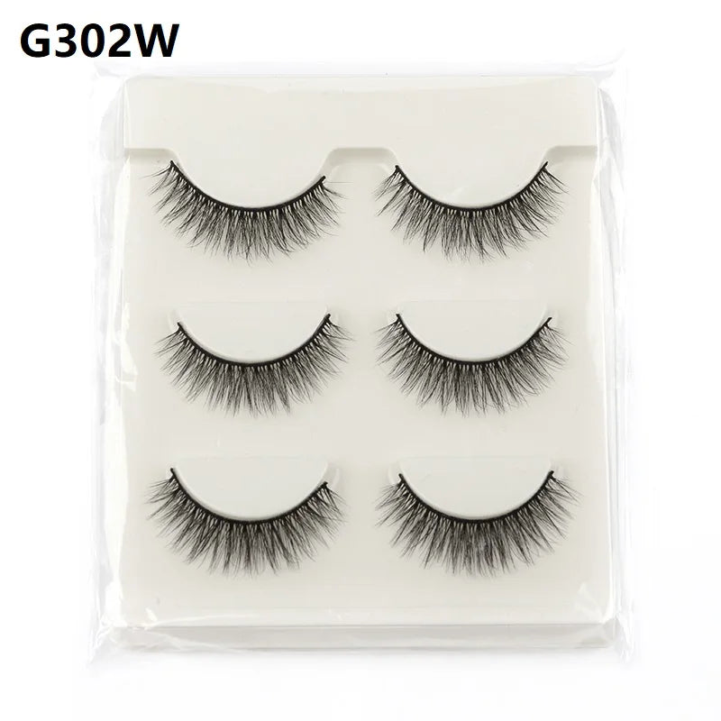 Natural Short False Mink Lashes 3/5/10 Pairs Extensions Eye Hair False Eyelashes 3D Faux Cils Soft Fluffy Eye Lashes for Beauty