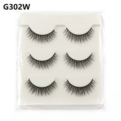 Natural Short False Mink Lashes 3/5/10 Pairs Extensions Eye Hair False Eyelashes 3D Faux Cils Soft Fluffy Eye Lashes for Beauty