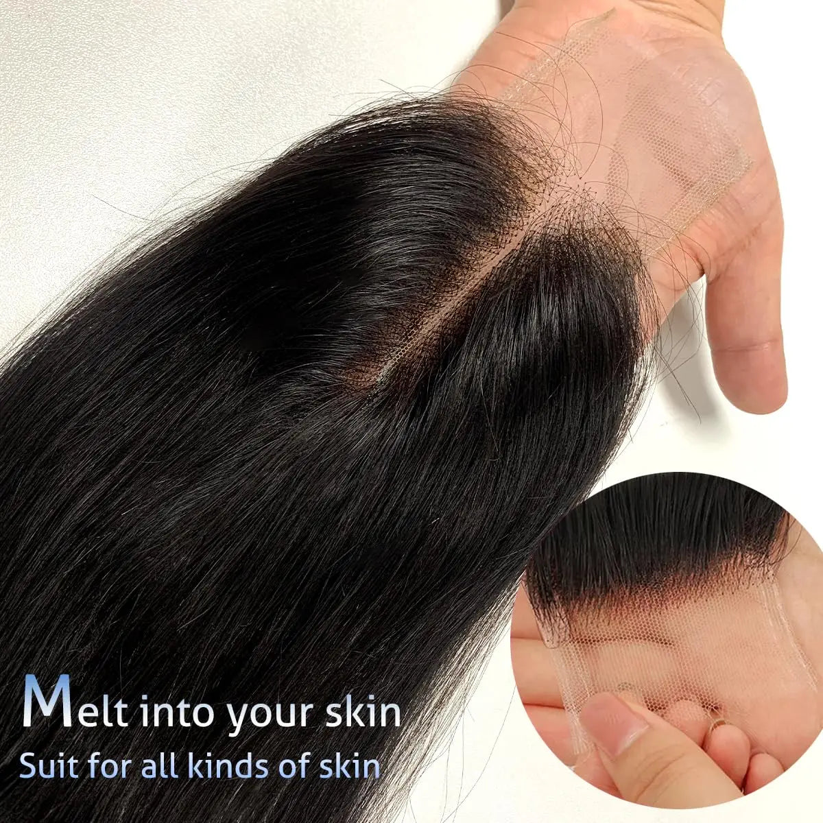 16A Double Drawn Vietnamese Bone Straight Bundles with 13x4 Lace Frontal 100% Raw Human Hair Bundle with 2x6/5x5 HD Lace Closure