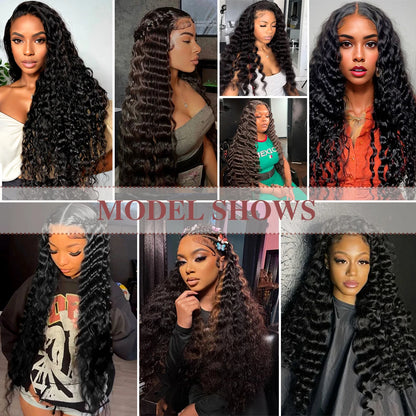 Deep Wave Human Hair Bundles 24 26 Inch 3 PCS Bundles Raw Hair 100% Human Hair Brazilian Hair Bundle Weaving Extensions