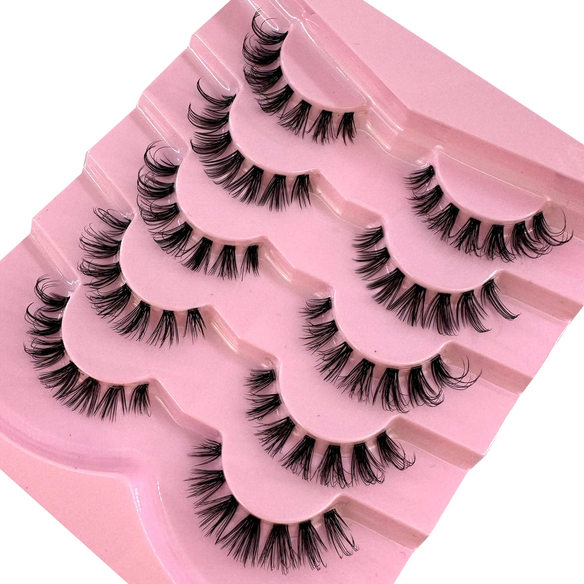 New 5 Pairs Cat Eye Lashes Faux Mink Eyelashes Natural long Manga Lashes Winged End Eye Elongated Eyelashes Fake Lashes Makeup