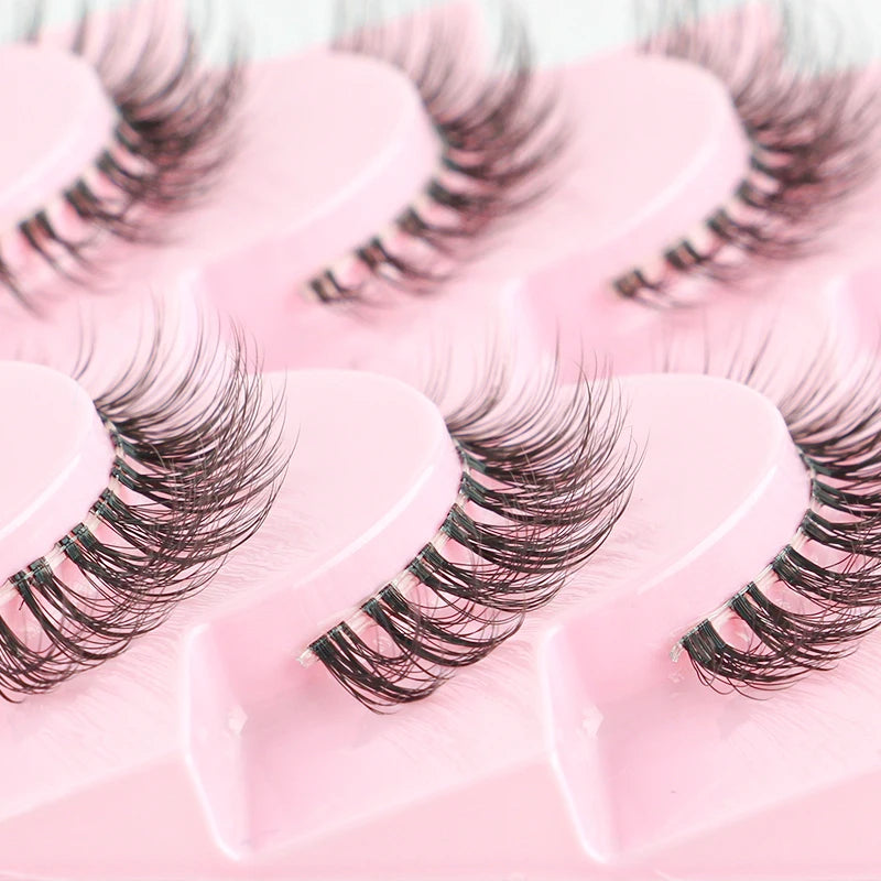 Natural Short False Mink Lashes 3/5/10 Pairs Extensions Eye Hair False Eyelashes 3D Faux Cils Soft Fluffy Eye Lashes for Beauty