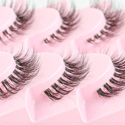 Natural Short False Mink Lashes 3/5/10 Pairs Extensions Eye Hair False Eyelashes 3D Faux Cils Soft Fluffy Eye Lashes for Beauty