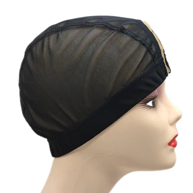 1PC 2X4 inch U part MONO/Lace Spandex Mesh Dome Wig Cap For Making wig Elastic Dome Mesh Cap small holes Dome caps for men women
