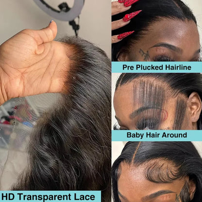 Glueless Wigs 13x4 Short Bob Wigs Bone Straight Lace Front Human Hair Wigs for Women Brazilian HD Transparent Lace Frontal Wigs