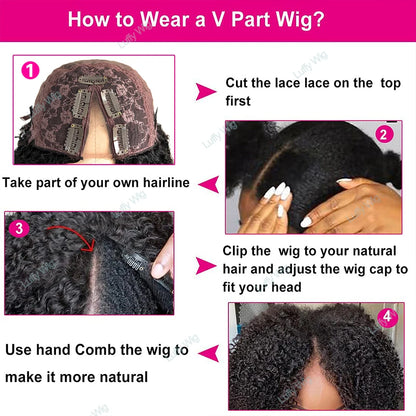 V Part Wig Human Hair Body Wave Brazilian Remy Hair VPart Wigs No Leave Out Glueless 180 Density U Part Wig For Black Women Luff