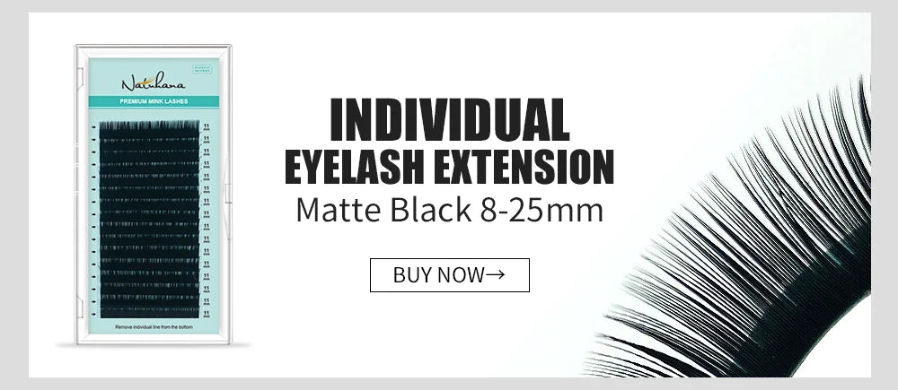 NATUHANA Mink Lashes Mix 8~15 mm 16 lines Handmade korean Pbt Eyelash Extension Natural Soft Faux Lash Extension Supplies Makeup