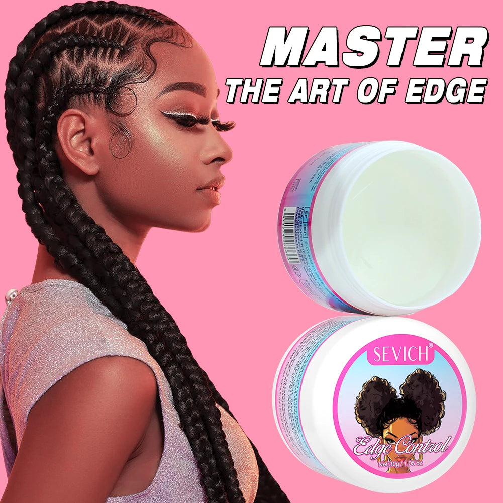 Edge Control Gel Set Hair Braiding Gel Biotin Anti Break Hair Wax Non-Greasy Hair Styling Cream Anti-Frizz Wax Stick For Wig