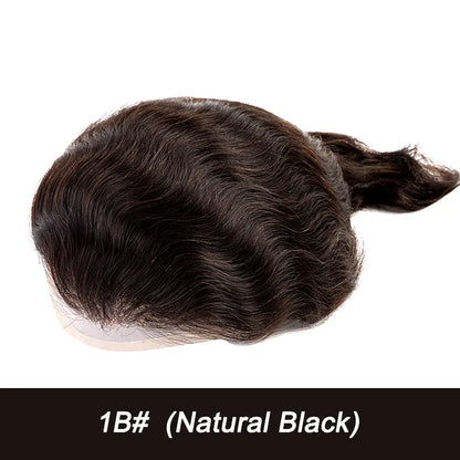 Men Wig Natural Haline Lace Front with Mono Top 6" Men's Capillary Prothesis Durable Toupee Men Wigs For Man Virgin Hair Toupee