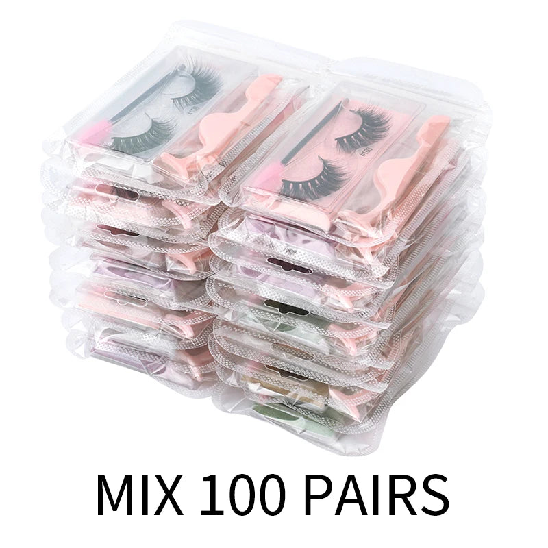 3D Mink Lashes Wholesale Natural Wispy False Eyelashes Makeup Beauty Soft Lashes in Bulk Long Lasting Volume Cilia Mink Eyelash