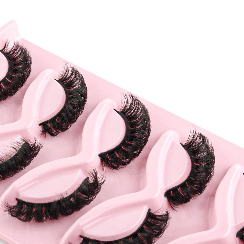 Cat Eye Lash 3/5/10 Pairs Half Lashes Natural Long False Eyelashes Wispy 3D Mink Lashes Volume Faux Cilios Extension Makeup Tool