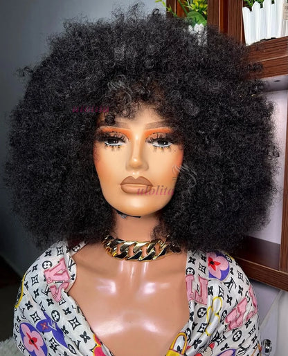 Peruvian Hair Pixie Short Afro Kinky Curly Bob Cut Bouncy Cheap Full Machine Made Human Hair Wigs For Black Women Glueless Remy