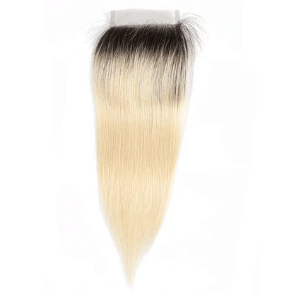 4x4 613 Lace Closure Honey Blonde 13x4 Human Hair Lace Frontal With Light Brown Swiss Lace Free Part Pre-Plucked