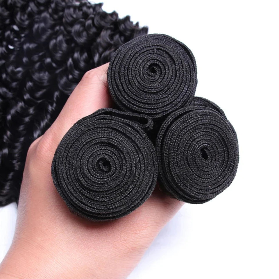 Brazilian Kinky Curly Human Hair Bundles 1/3/4 Pieces Jerry Curly Natural Hair Extensions Woman Wet And Wavy Human Hair Bundles