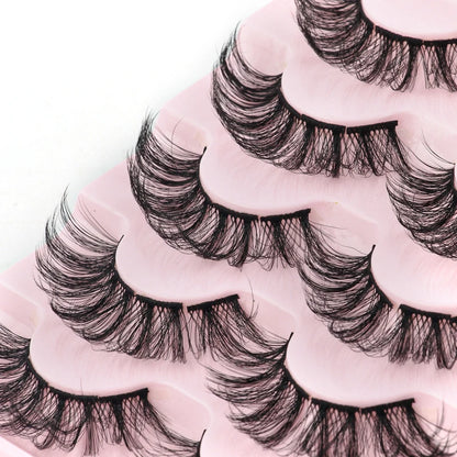 Natural Short False Mink Lashes 3/5/10 Pairs Extensions Eye Hair False Eyelashes 3D Faux Cils Soft Fluffy Eye Lashes for Beauty