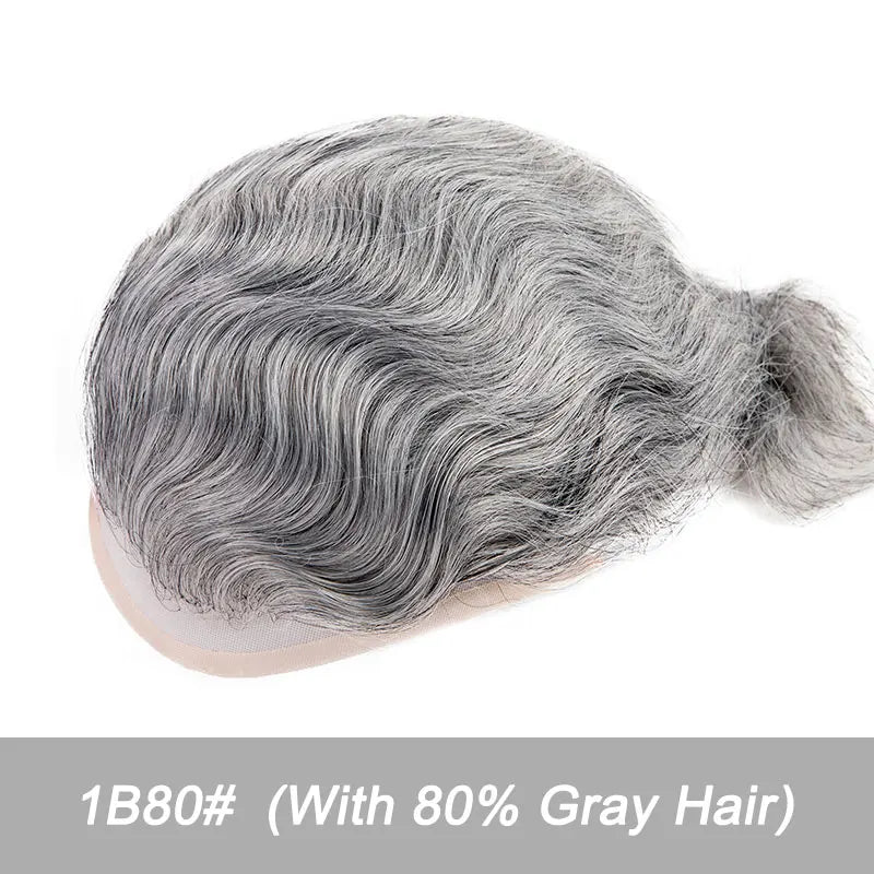 Men Wig Natural Haline Lace Front with Mono Top 6" Men's Capillary Prothesis Durable Toupee Men Wigs For Man Virgin Hair Toupee