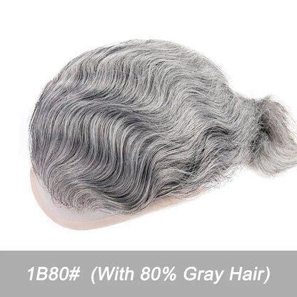 Men Wig Natural Haline Lace Front with Mono Top 6" Men's Capillary Prothesis Durable Toupee Men Wigs For Man Virgin Hair Toupee