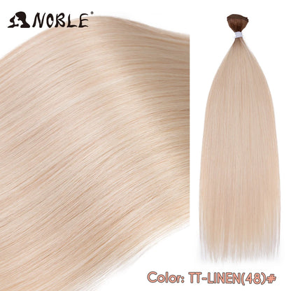 Straight Hair Extensions Bundles With Frontal Closure Synthetic Hair Bundles Salon Natural Hair Yaki Straight High Temperature
