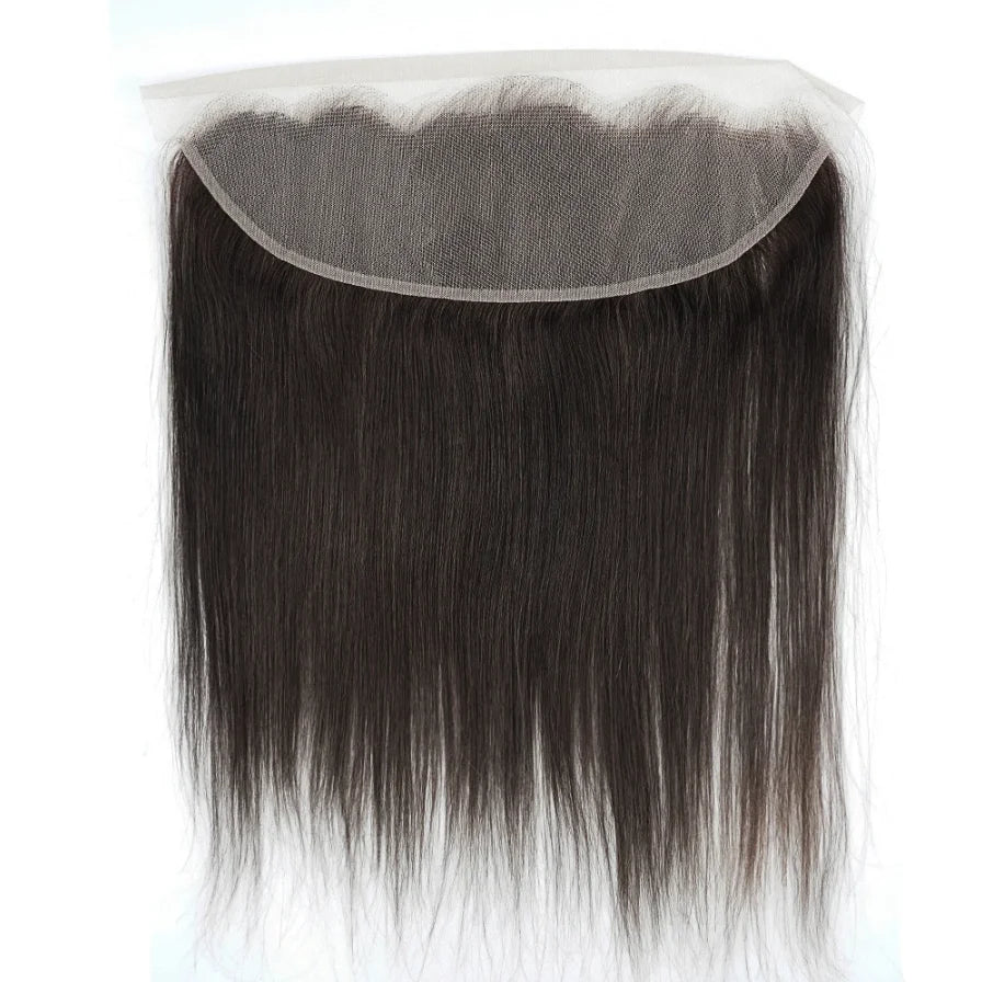 Human Hair Bundles with 13x4 Lace Frontal Closure Straight Pre-Plucked Transparent Lace 60g/pc Black Hair Bundle BOBBI