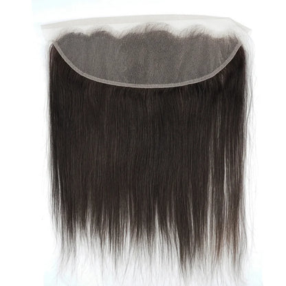 Human Hair Bundles with 13x4 Lace Frontal Closure Straight Pre-Plucked Transparent Lace 60g/pc Black Hair Bundle BOBBI