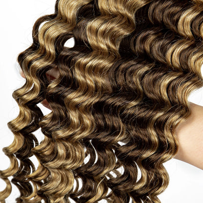 Deep Wave Bulk Human Hair for Boho Braids No Weft 100% Virgin Human Hair Bulk for Braiding Curly Extension Bundles for Women